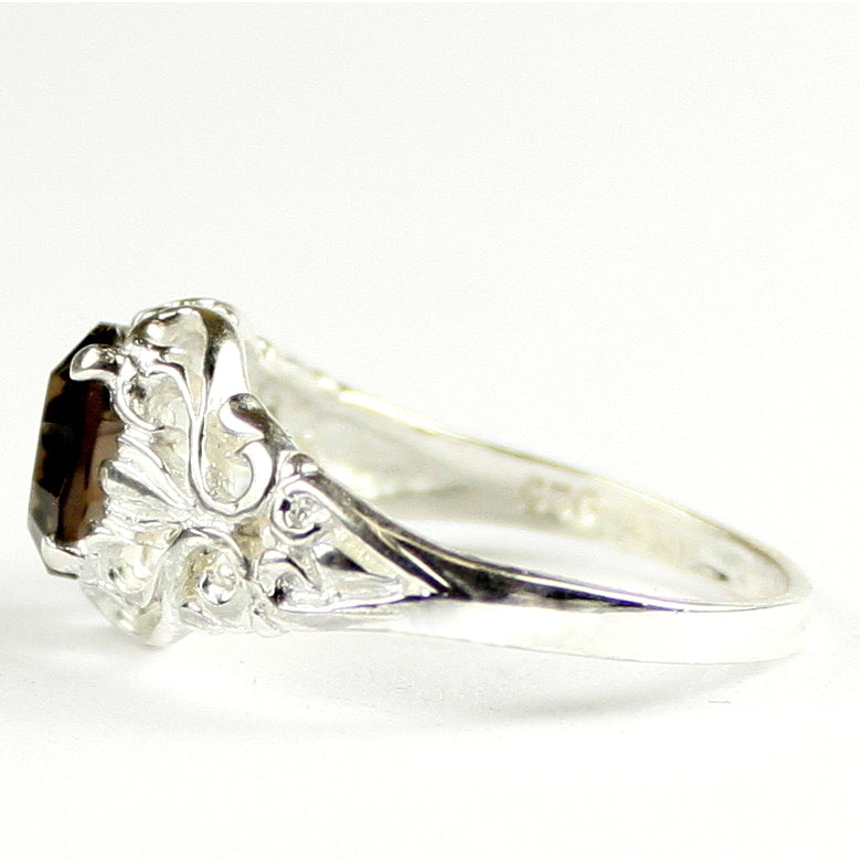 SR113 Smoky Quartz 925 Sterling Silver Ring, Image 3