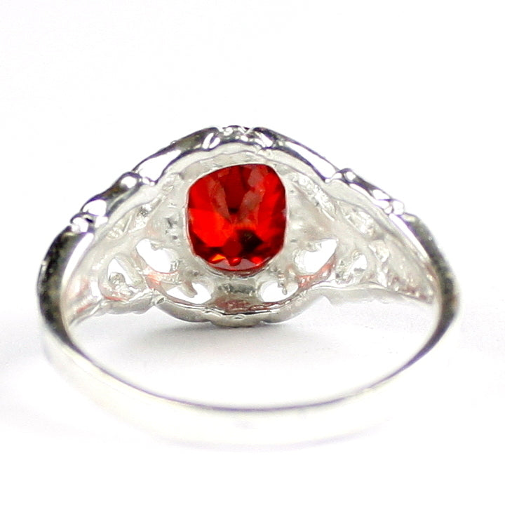 SR113 Garnet CZ 925 Sterling Silver Ring, Image 4