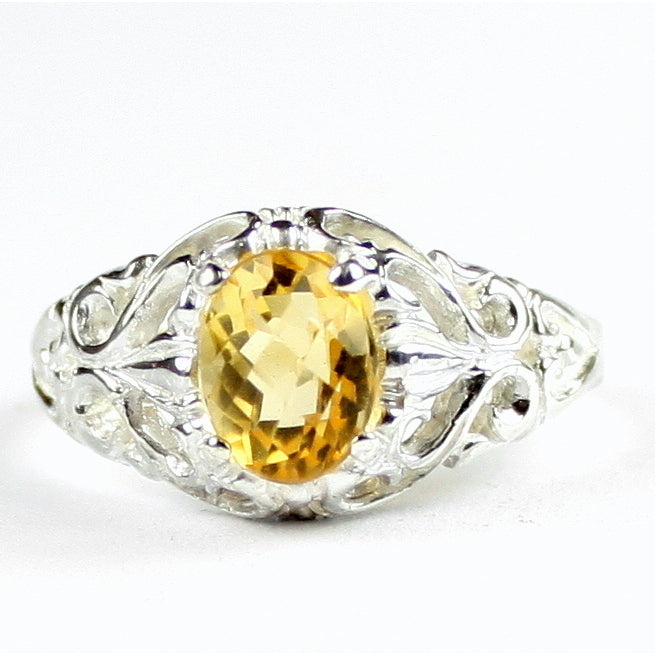 SR113 Citrine 925 Sterling Silver Ring, Image 1