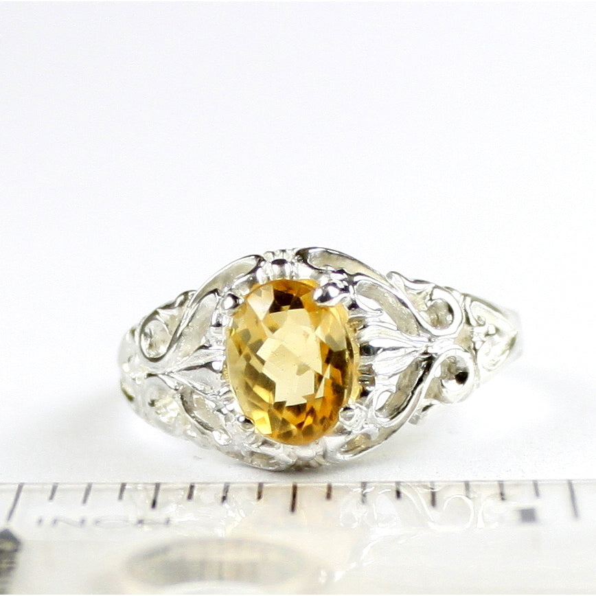 SR113 Citrine 925 Sterling Silver Ring, Image 4