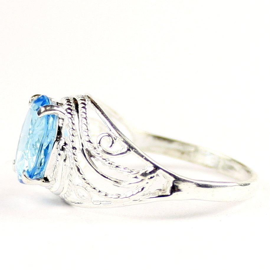 SR083 Swiss Blue Topaz 925 Sterling Silver Ladies Ring, Image 3