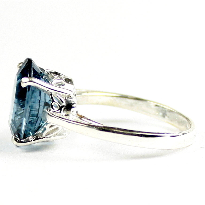 Sterling Silver Ladies Ring London Blue Topaz Quantam Cut SR055 Image 3