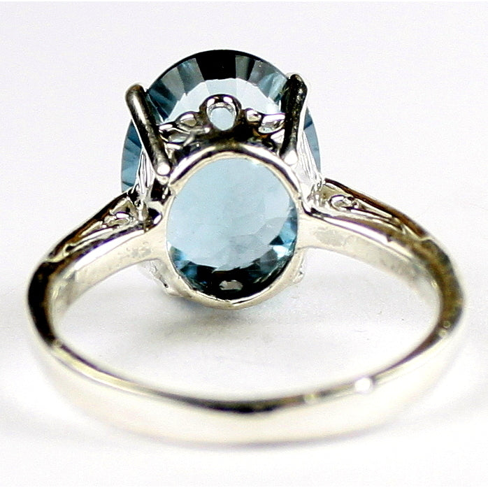 Sterling Silver Ladies Ring London Blue Topaz Quantam Cut SR055 Image 4