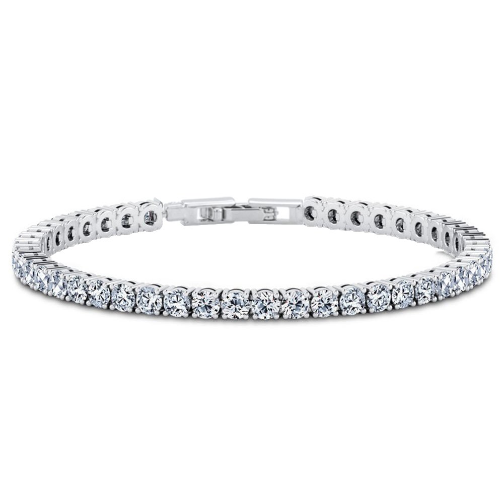 10.00 CTTW Cubic Zirconia Tennis Bracelet 18K White Yellow Rose Gold 7.5 inch Image 1