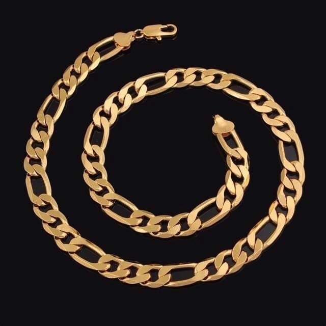 18k Gold Filled Figaro Link Chain 9MM Image 1