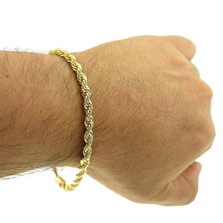 14k Gold Filled Rope Bracelet Unisex Men Women Teen Image 1