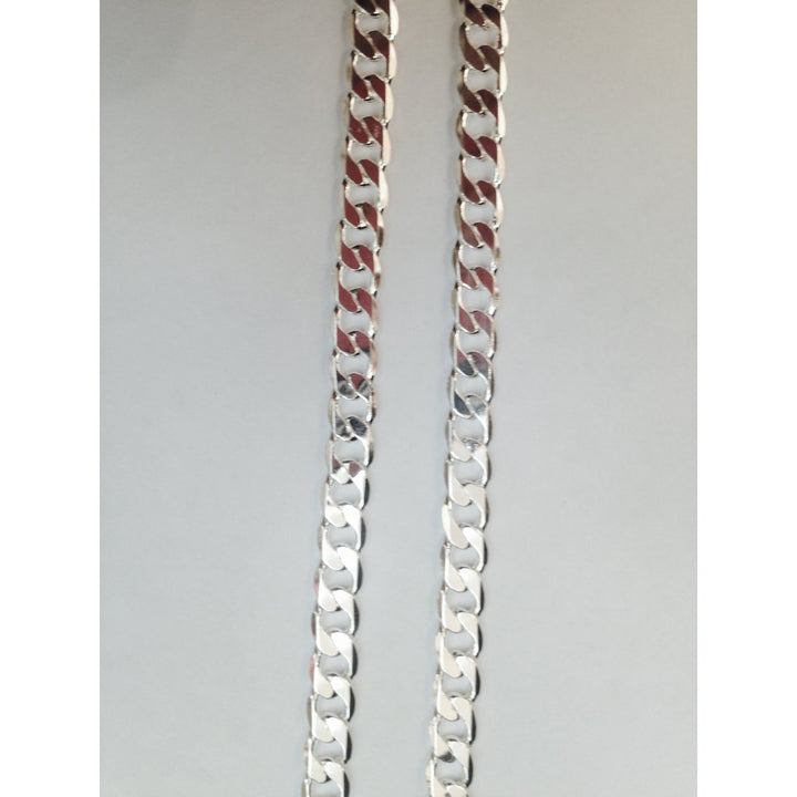 White Gold Filled Unisex Cuban Link Chain 24 Image 1