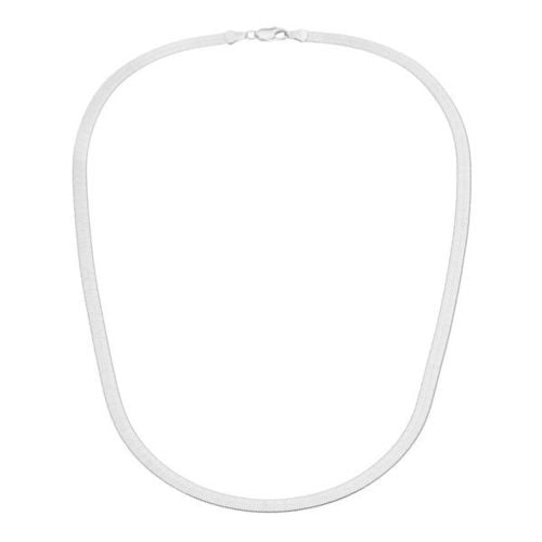 14K White Gold Filled Herringbone Flat Necklace 18" Image 1