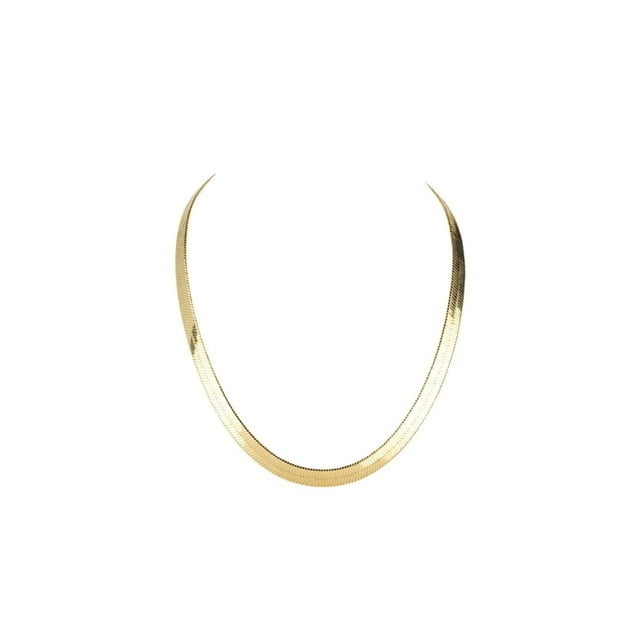 18k Gold filled Herringbone Flat Chain18" unisex Image 1