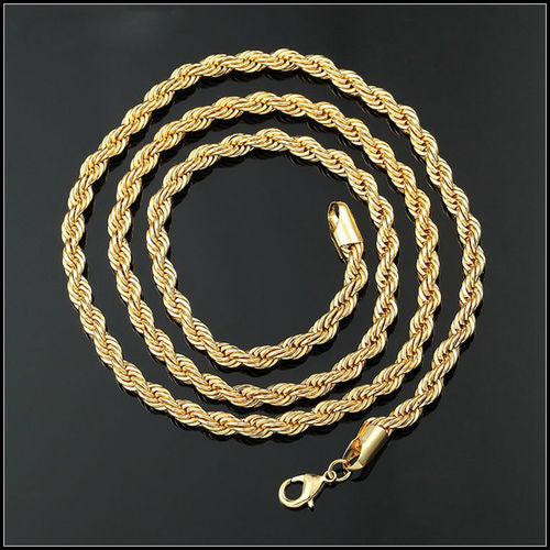 14K Gold Rope Chain 24" Unisex Image 1