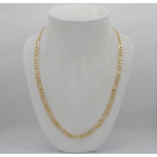 14K Gold Filled Mate Finish Figaro Chain 24" unisex Image 1