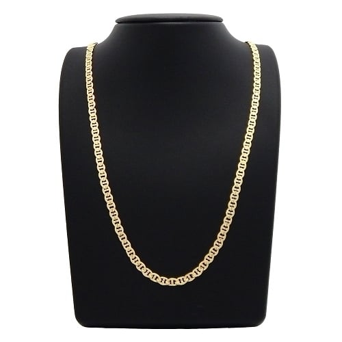 14K Gold Filled Mate Finish Mariner Link Chain 20" unisex Image 1