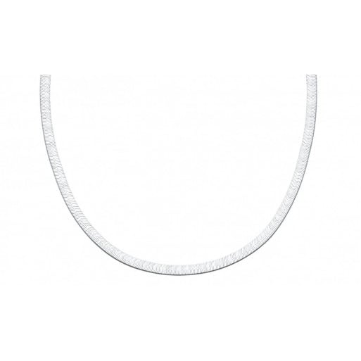 18k White Gold Filled Herringbone Flat Chain unisex Image 1