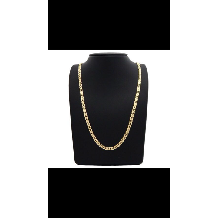 14K Gold Filled Mat Finish Mariner Link Chain 24" unisex Image 1