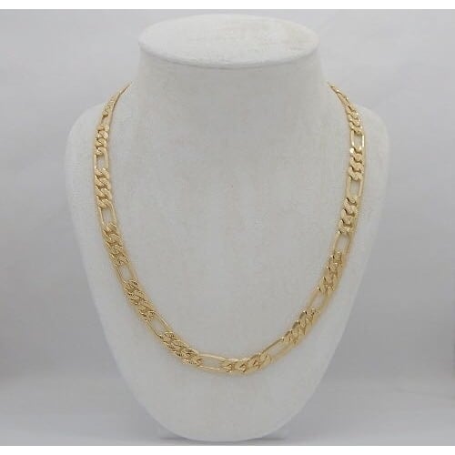 14k Gold Filled Matt Finished Figaro Chain unisex Image 1