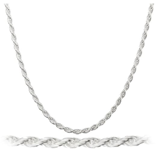 14K Gold Filled White 2MM Rope Chain 24" unisex Image 1