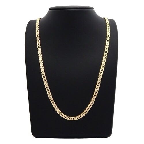 14k Gold Filled Mat Finish Mariner Chain 20" unisex Image 1