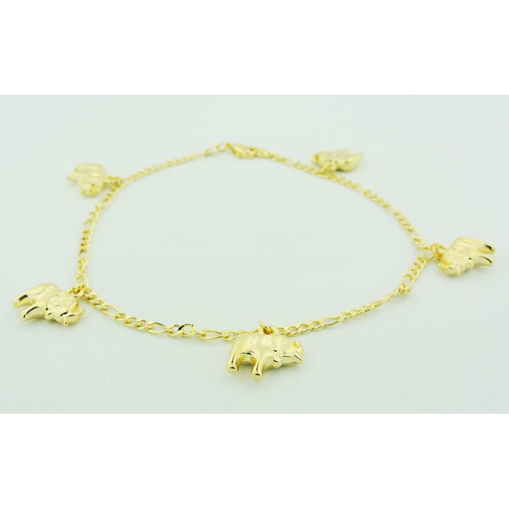 Gold filled dangling elephant anklet Image 1