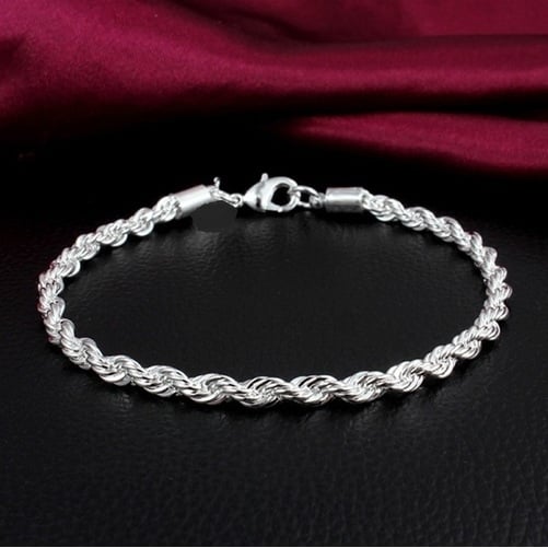 14k White Gold Filled Rope Bracelet 8 Image 1