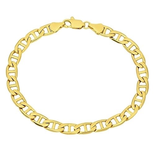 6mm 14k Gold Filled Mariner Link Bracelet unisex Image 1