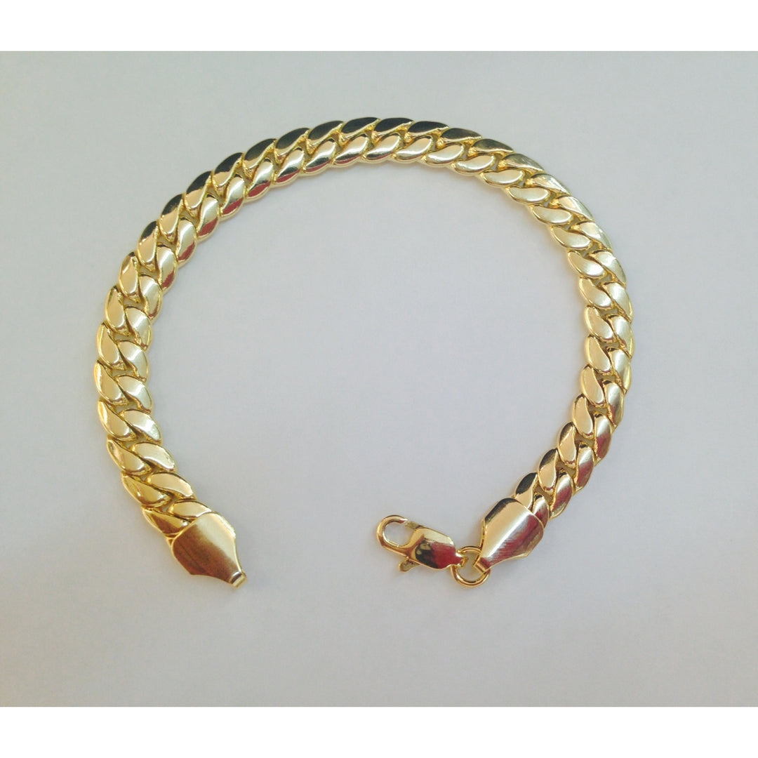 14k Gold Filled Miami Cuban Bracelet 8" Image 1