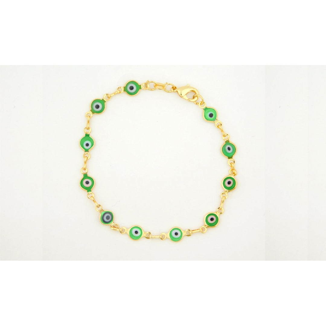 14K Gold Filled Evil Eye Bracelet Image 1