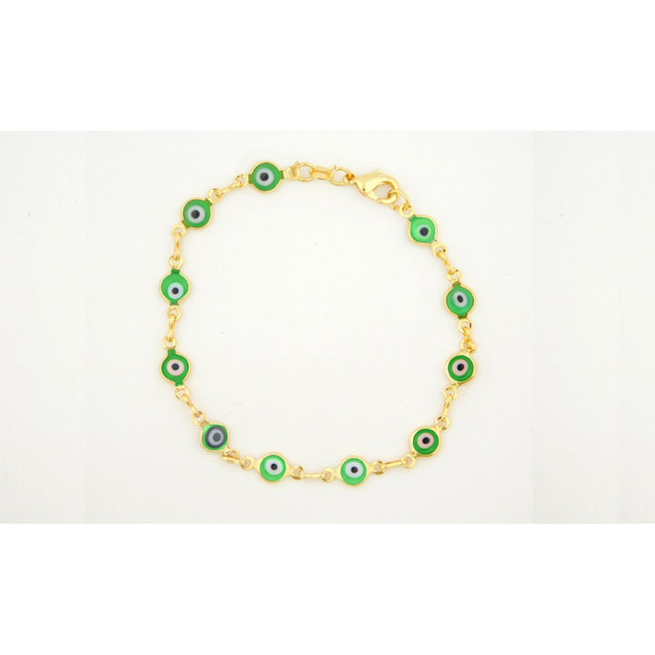 14K Gold Filled Evil Eye Bracelet Image 1