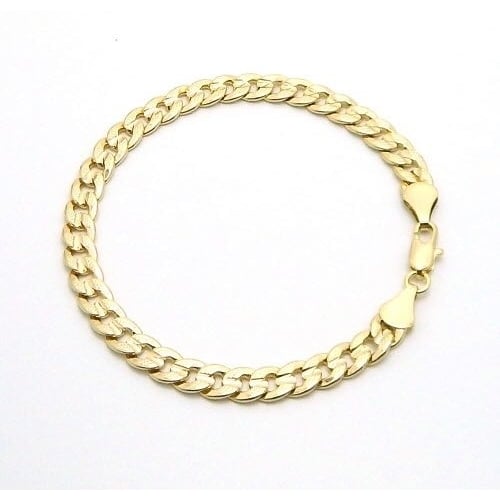 14k Gold Filled Matt Finish Cuban Link Bracelet Image 1