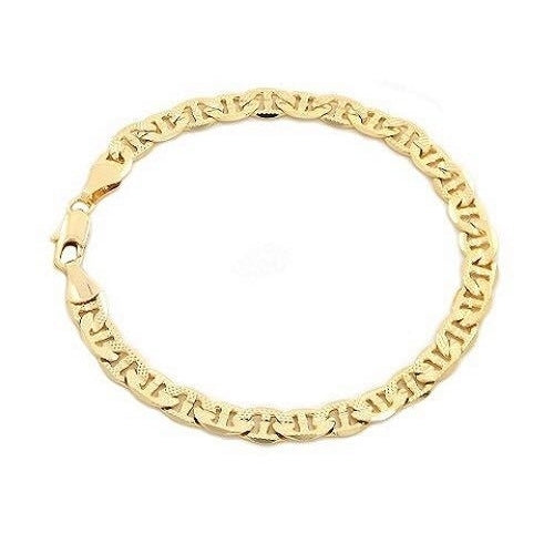 14k Gold Filled Matt Finish Mariner Link Bracelet Image 1