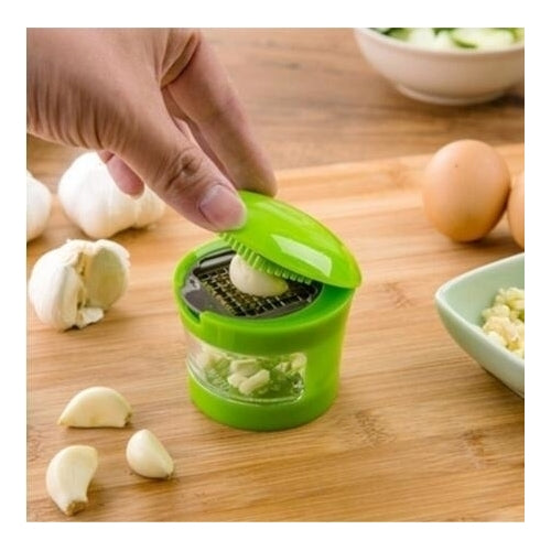 Hand Presser Garlic Grinder (Color: Green) Image 1