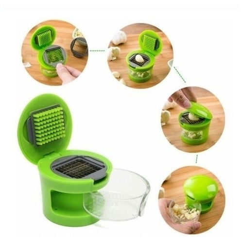 Hand Presser Garlic Grinder (Color: Green) Image 2