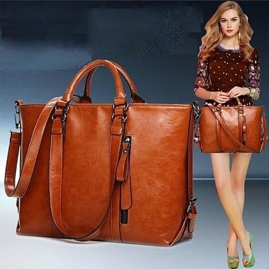Fashion PU Tote Women Leather Handbags Messenger Shoulder Bags Image 6