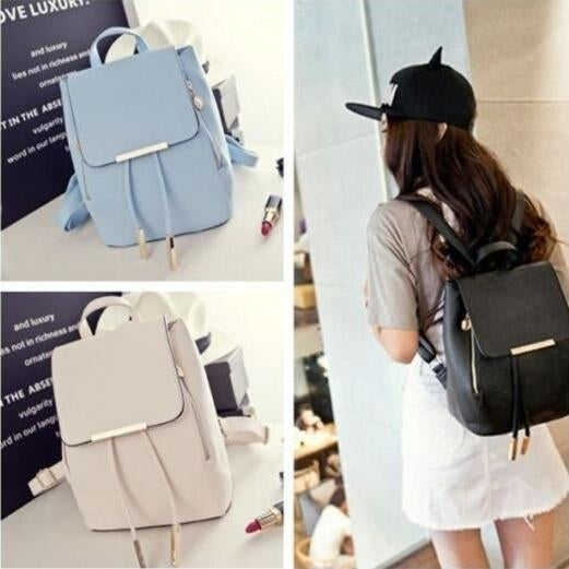 Fashion PU Leather Backpack Student Backpack Image 4