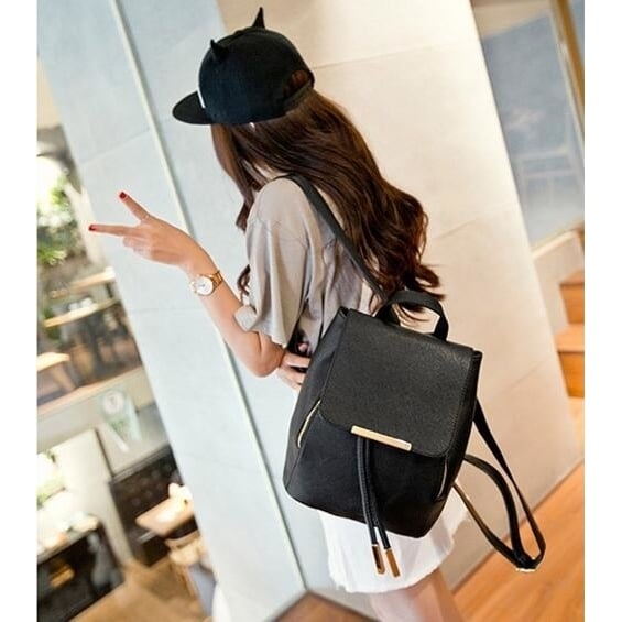 Fashion PU Leather Backpack Student Backpack Image 4