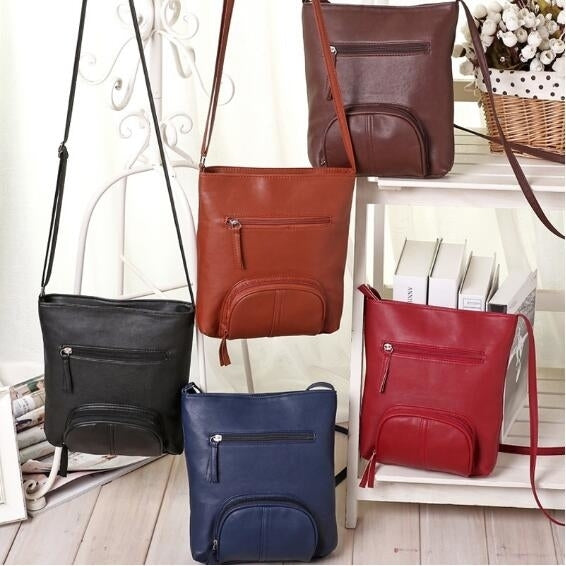 Womens Leather Satchel Shoulder Messenger Bag Image 1