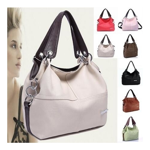 Womens PU Handbag Tote Shoulder Messenger Bag Image 1