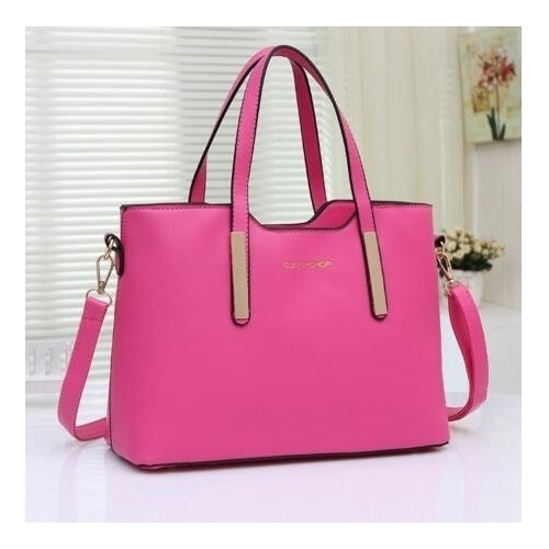 Ladies PU Leather Handbags Casual Shoulder Bags Image 2