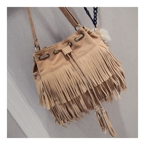 Women Suede Tassels Crossbody Shoulder Bag Image 4