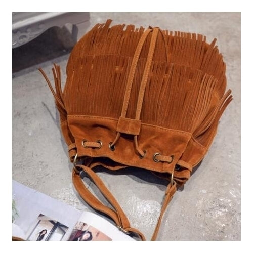 Women Suede Tassels Crossbody Shoulder Bag Image 6