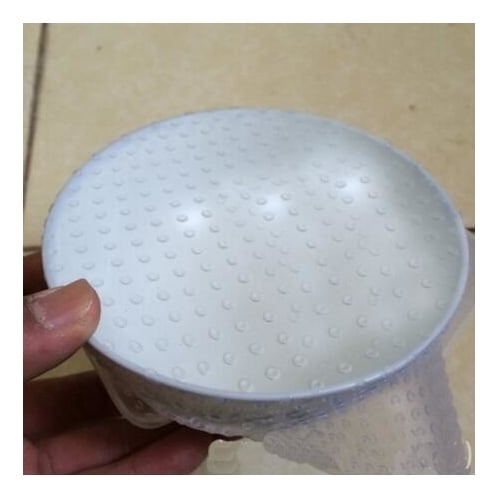 4pcs Reusable Silicone Food Saran Wrap Seal Cover Image 3