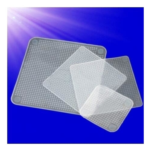 4pcs Reusable Silicone Food Saran Wrap Seal Cover Image 6