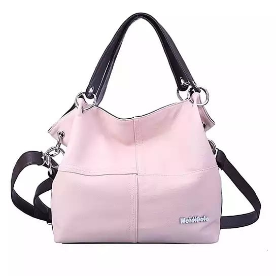 Women PU Leather Splice Grafting Vintage Hobo Shoulder Bags Image 2