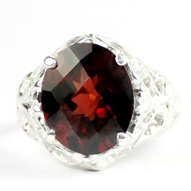 SR114 Mozambique Garnet 925 Sterling Silver Ring, Image 1