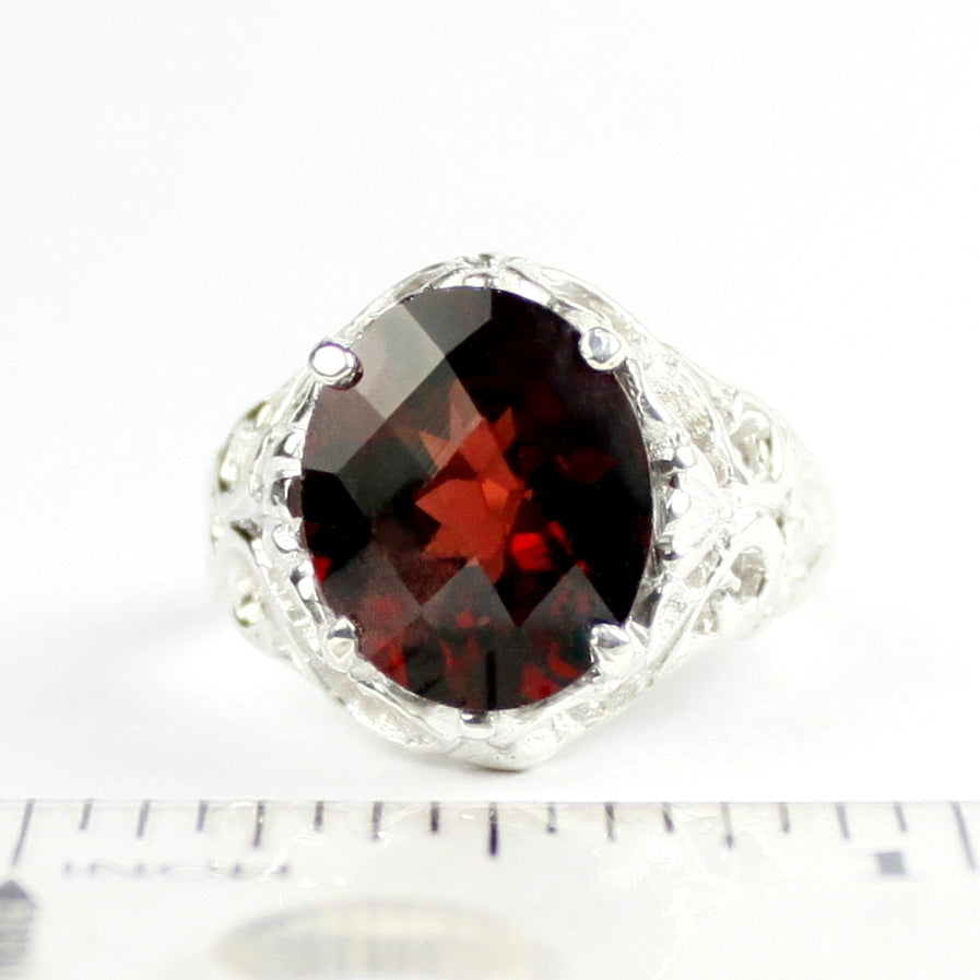 SR114 Mozambique Garnet 925 Sterling Silver Ring, Image 4