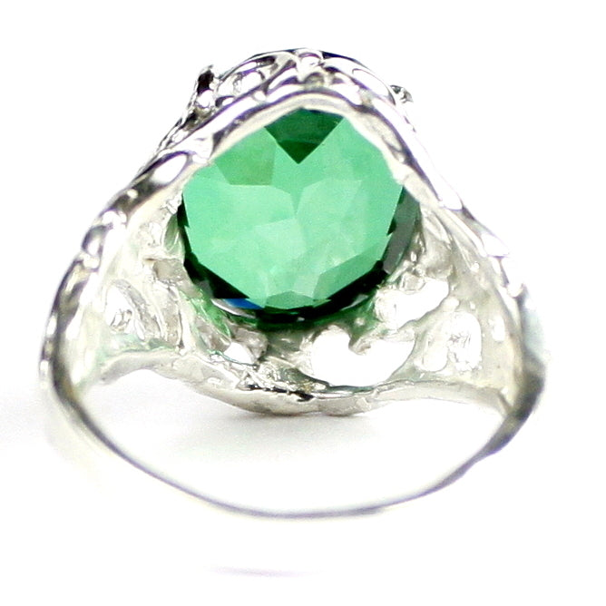 SR114 Russian Nanocrystal Emerald 925 Sterling Silver Ring, Image 4