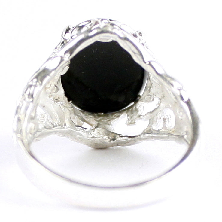 SR114 Black Onyx 925 Sterling Silver Ring, Image 4