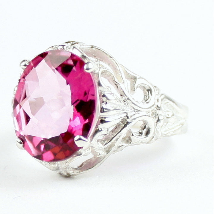 SR114 Pure Pink Topaz 925 Sterling Silver Ring, Image 2