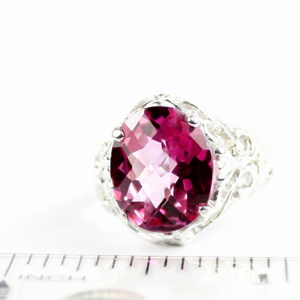 SR114 Pure Pink Topaz 925 Sterling Silver Ring, Image 4