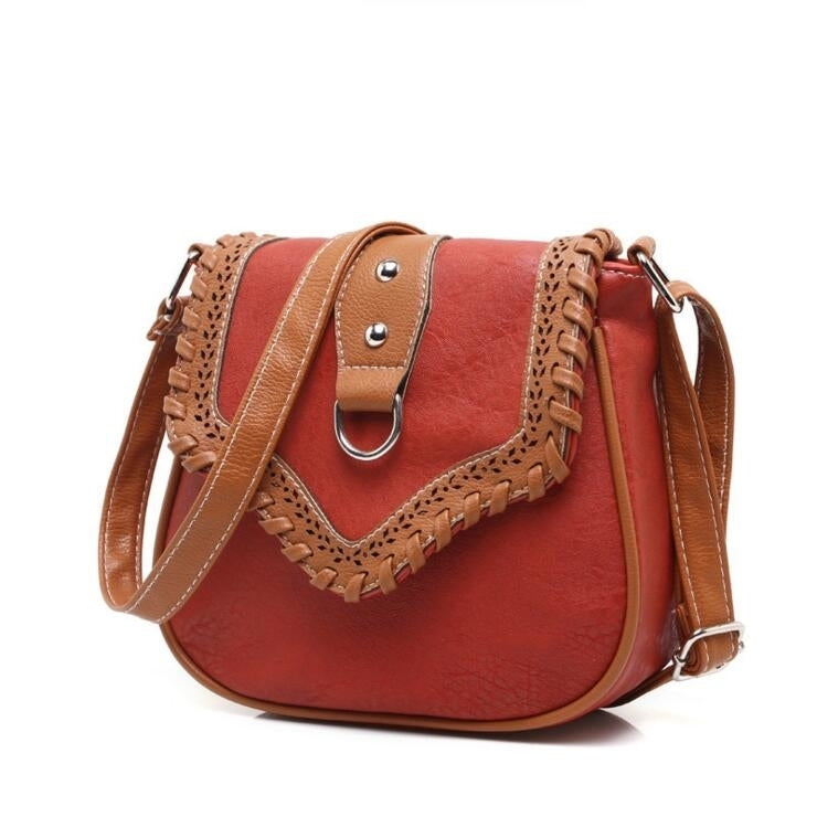 Crossbody Hollow Out PU Leather Messenger Bags Image 4