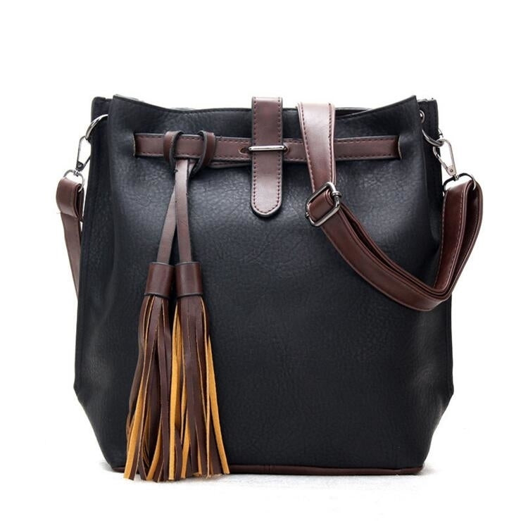 Simple Fringed Handbag Shoulder Messenger Bag Image 4